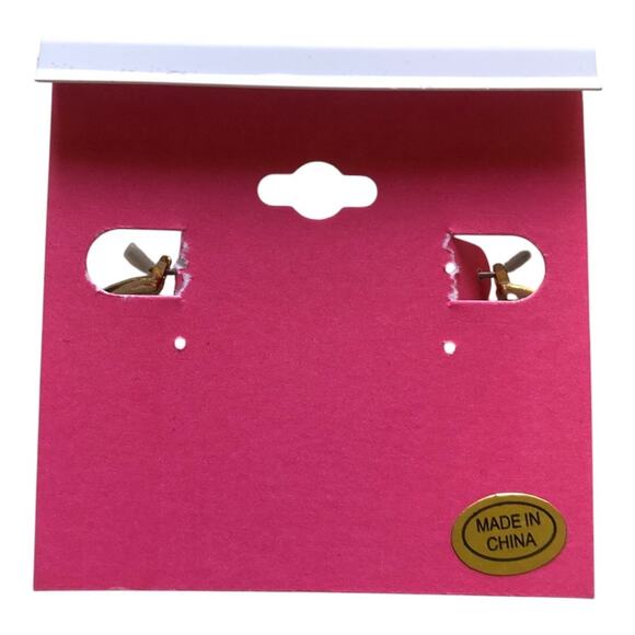 Isaac Mizrahi NWT Gold Tone Clear Rhinestones Black Stones Hoop Earrings - Picture 10 of 10